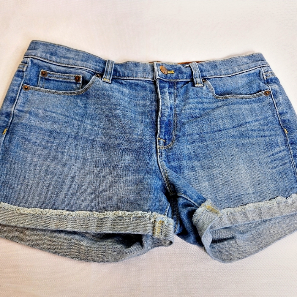 J-Crew brand " Cuffed with some Stretch" Stone washed shorts size 29.